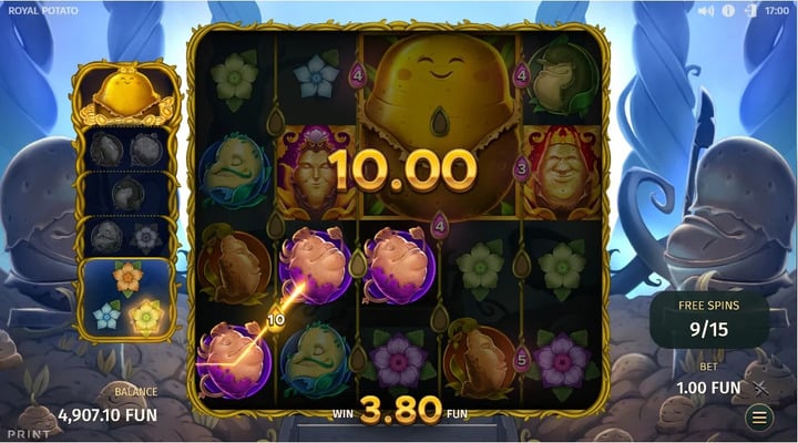 Ganancia considerable en el juego Royal Potato de Relax